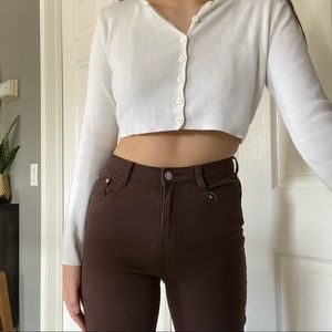 chocolate brown flare jeans